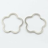 Sleutelhanger ringen bloem 10 stuks