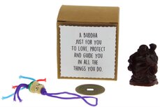 Geluksdoosje a buddha just for you met chinees gelukspoppetje en chinese geluksmunt