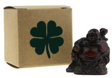 Geluksdoosje klavertje met boeddha 3 cm