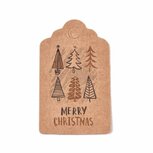 Kerst label kraft 3 x 5 cm schulpjes kerstboom merry christmas 10 stuks