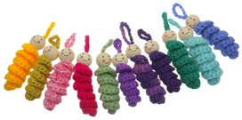 Worry Worm handgemaakt kleurenmix