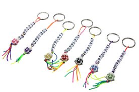 Gelukspoppetjes sleutelhanger lachende boeddha gezicht good luck