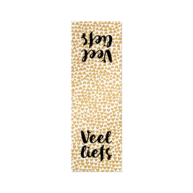 Sluitsticker stippen goud wit hartjes veel liefs