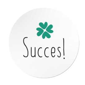 Ronde stickers klavertje vier succes 10 stuks