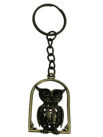 Sleutelhanger bronskleurig metaal uiltje nr 4