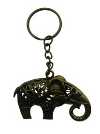 Sleutelhanger bronskleurig metaal olifant nr 2