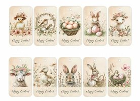 Label 7 x 4 cm babydieren mix 10 stuk