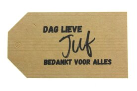 Label kraft dag lieve juf bedankt voor alles