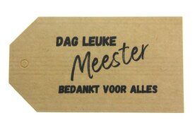 Label kraft dag leuke meester bedankt voor alles