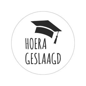 Sticker hoera geslaagd 10 stuks