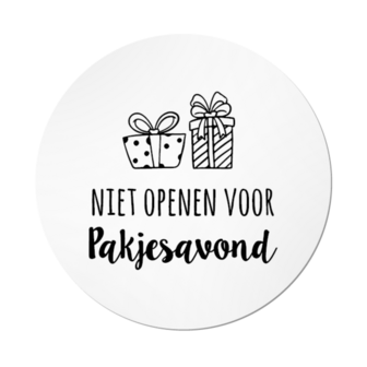 Ronde stickers niet openen voor pakjesavond 10 stuks