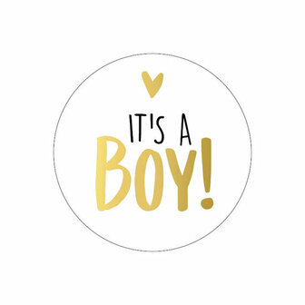 Stickers it&#039;s a boy goud 10 stuks