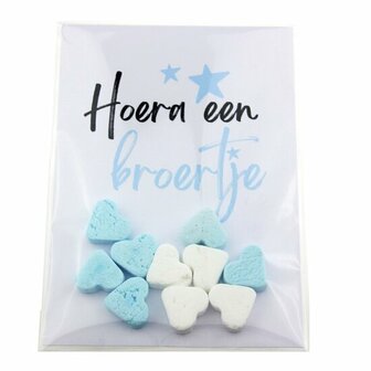 Geboortebedankje hoera een zusje of broertje vruchtenhartjes