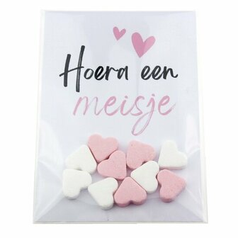 Geboortebedankje hoera een jongen of meisje vruchtenhartjes
