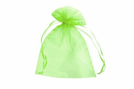 Organza zakjes 5 x 7 cm lime groen