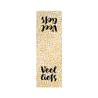 Sluitsticker stippen goud wit hartjes veel liefs