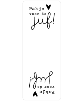 Sluitsticker wit pakje voor de juf