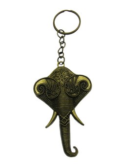 Sleutelhanger bronskleurig metaal olifant nr 1