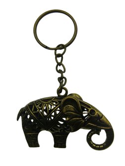 Sleutelhanger bronskleurig metaal olifant nr 2