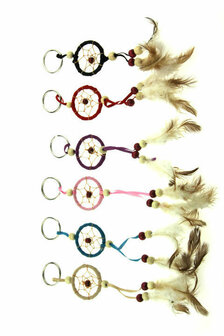 Geluksdoosje gondeldoosje wit met dromenvanger afbeelding pastel kleuren met sleutelhanger dromenvanger