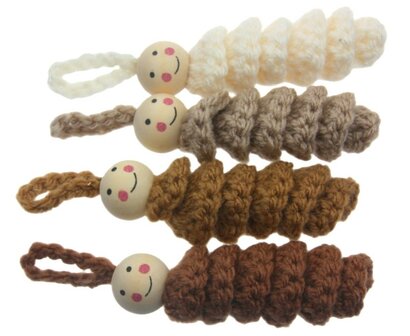 Worry Worm Aardetinten in Organza Zakje met tekst label