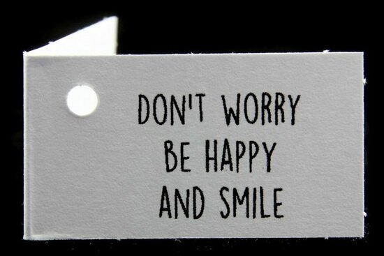 Gelukskaartjes don't worry be happy and smile 10 stuks