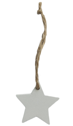 Houten hanger ster wit