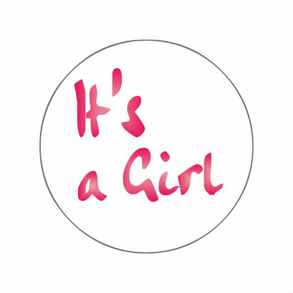 Stickers it's a girl fuchsia glans folie 10 stuks