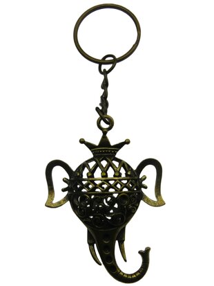 Sleutelhanger bronskleurig metaal olifant nr 5