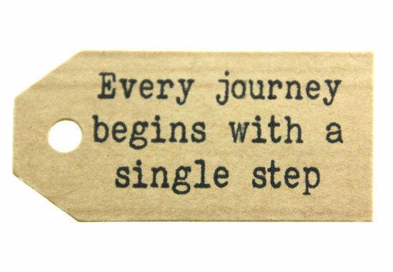 Kraft label every journey begins with a single step