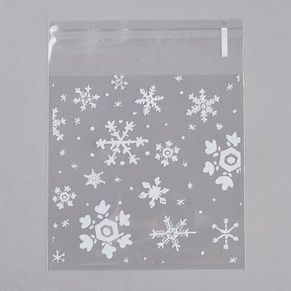 Cellofaan zakjes met plakstrip ijskristal 10 x 13 cm 10 stuks