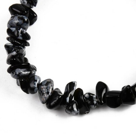 Armband split edelstenen obsidiaan