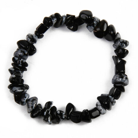 Armband split edelstenen obsidiaan