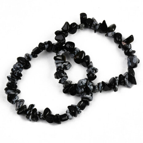 Armband split edelstenen obsidiaan