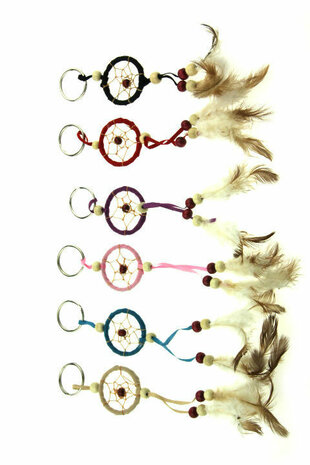 Geluksdoosje gondeldoosje wit met dromenvanger afbeelding pastel kleuren met sleutelhanger dromenvanger