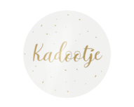 Ronde stickers kadootje wit goud 10 stuks Ronde stickers kadootje wit goud 10 stuks