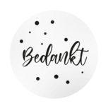 Ronde stickers bedankt met stipje 10 stuks Ronde stickers bedankt met stipje 10 stuks