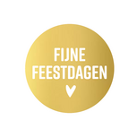Stickers fijne feestdagen goudfolie witte tekst 10 stuks Stickers fijne feestdagen goudfolie witte tekst 10 stuks
