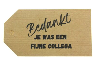 Label kraft bedankt je was een fijne collega